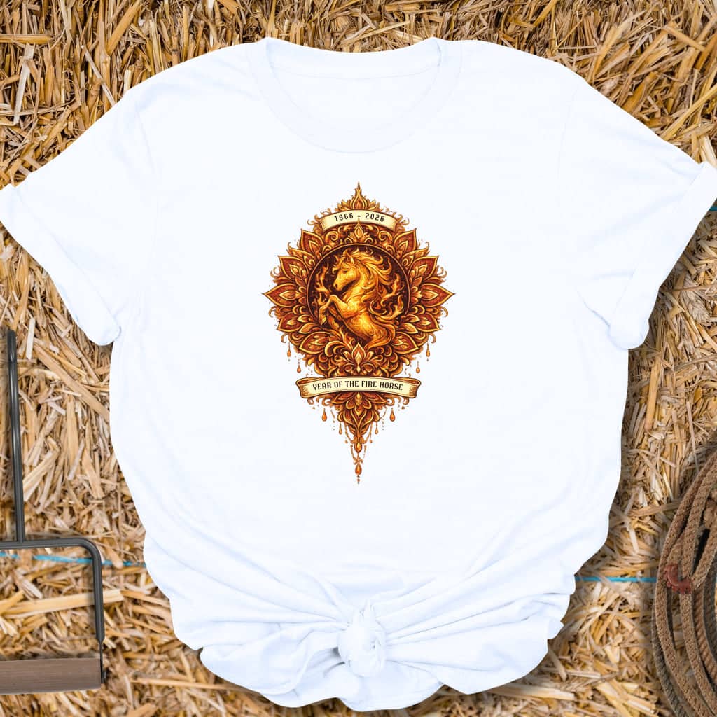 Printify T-Shirt White / S Fire Horse Tee