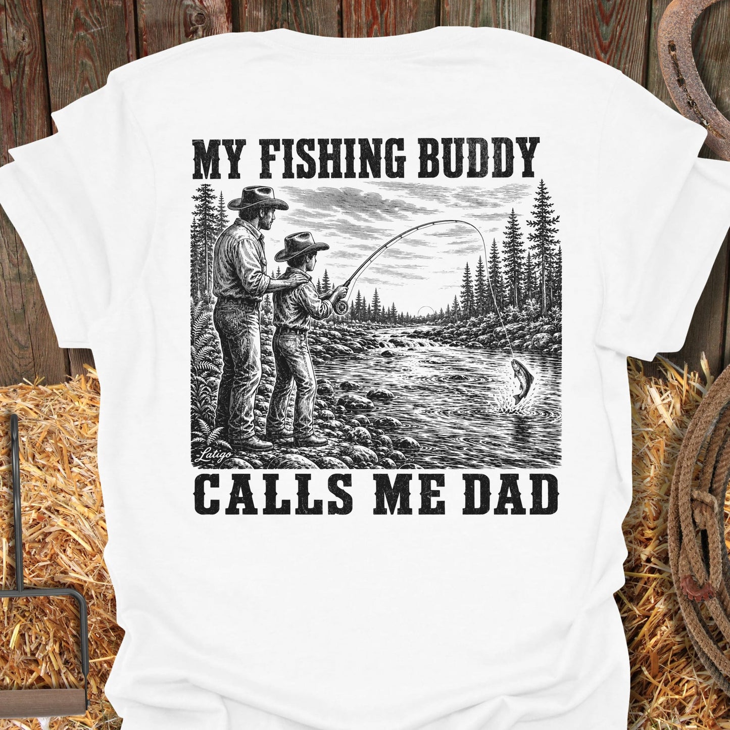 Printify T-Shirt White / S Fishing Buddy Tee