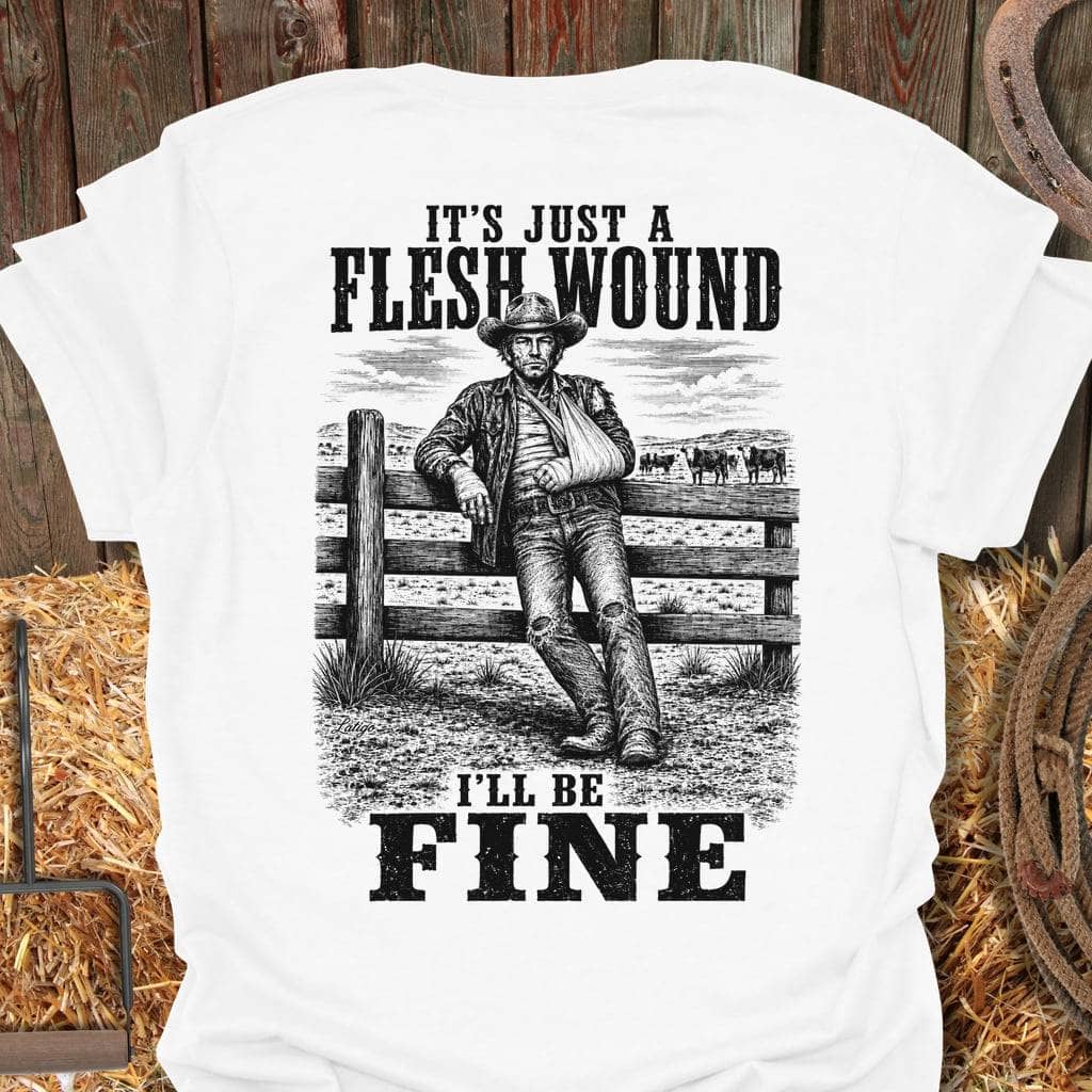 Printify T-Shirt White / S Flesh Wound Tee