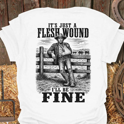 Printify T-Shirt White / S Flesh Wound Tee