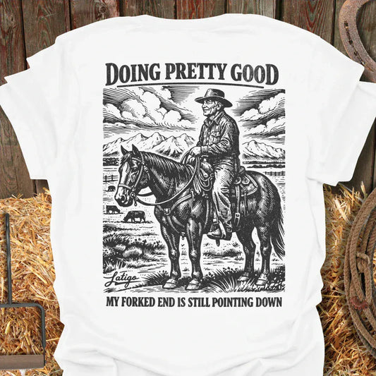 Printify T-Shirt White / S Forked End Tee