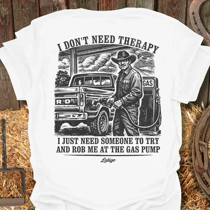 Printify T-Shirt White / S Gas Station Therapy Tee