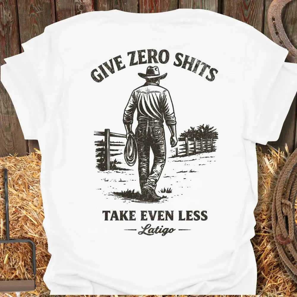 Printify T-Shirt White / S Give Zero Shits Tee