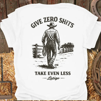 Printify T-Shirt White / S Give Zero Shits Tee