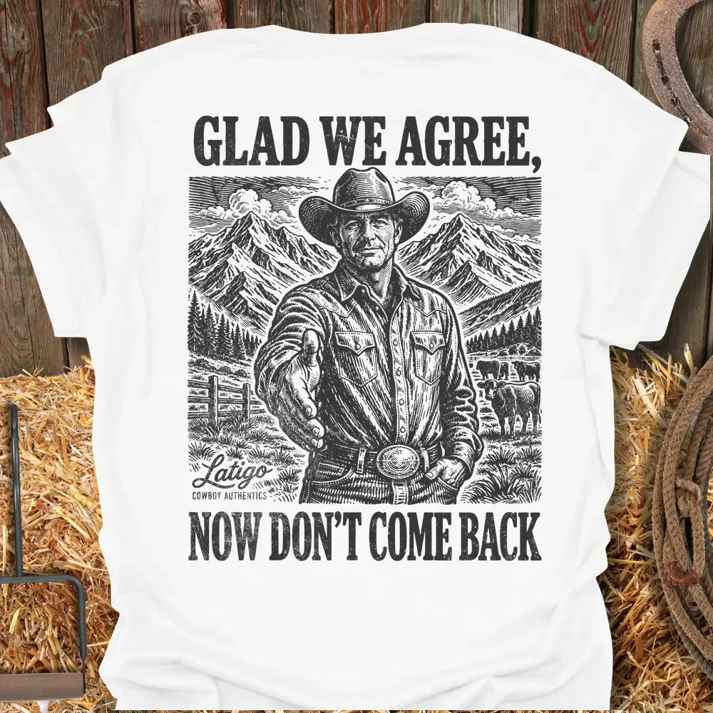 Printify T-Shirt White / S Glad We Agree Tee