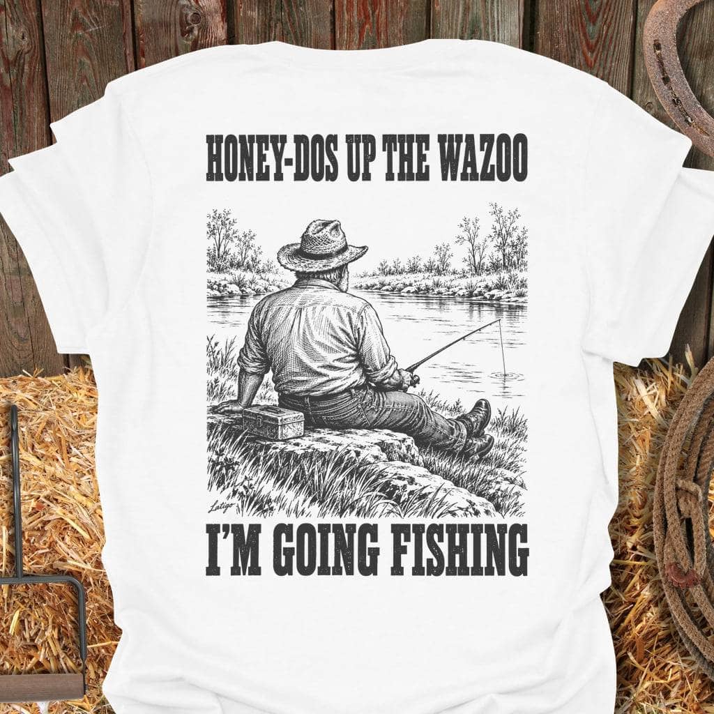 Printify T-Shirt White / S Gone Fishing Tee