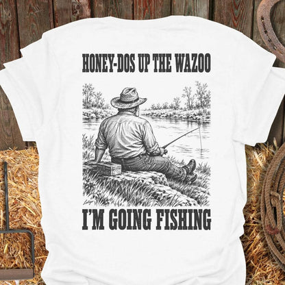 Printify T-Shirt White / S Gone Fishing Tee