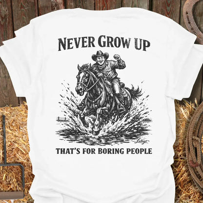 Printify T-Shirt White / S Grow Up Tee
