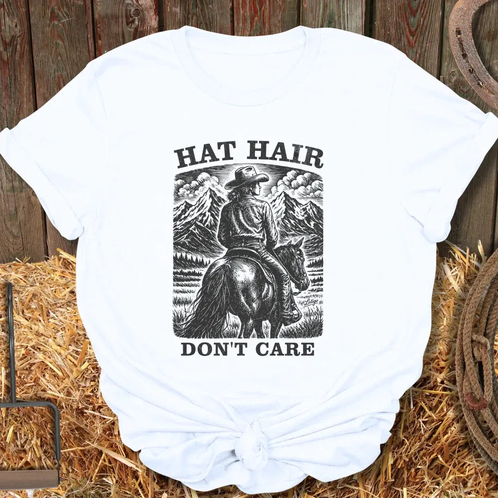Printify T-Shirt White / S Hat Hair Tee