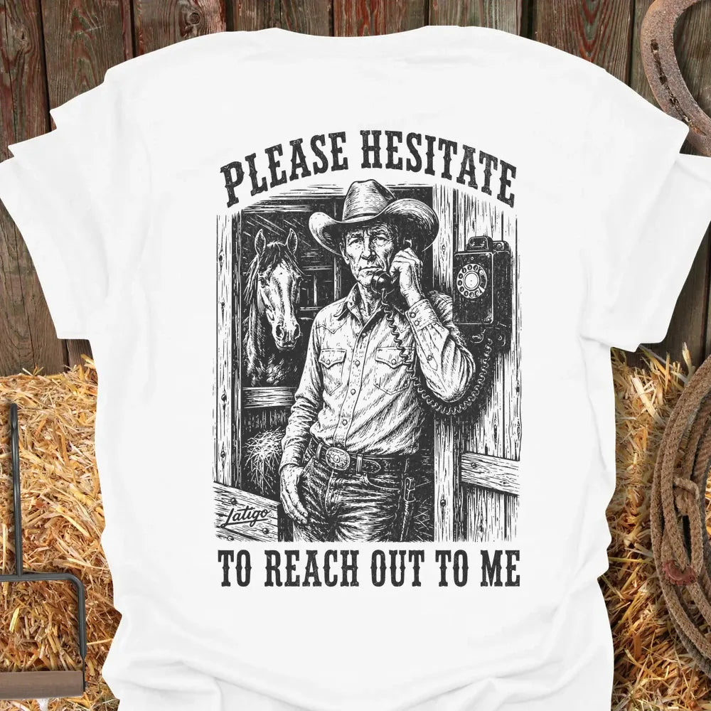 Printify T-Shirt White / S Hesitate Tee