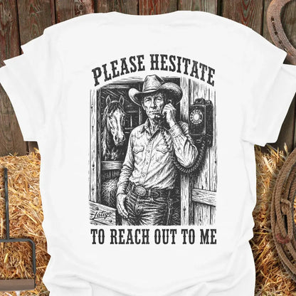 Printify T-Shirt White / S Hesitate Tee
