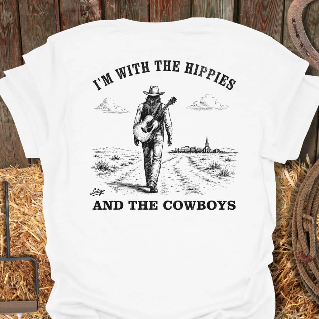 Printify T-Shirt White / S Hippies & Cowboys Tee