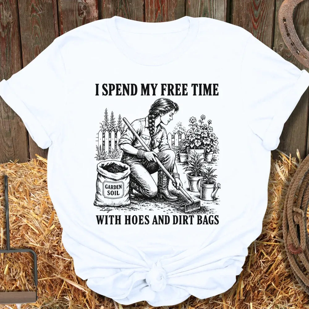 Printify T-Shirt White / S Hoes and Dirtbags Tee