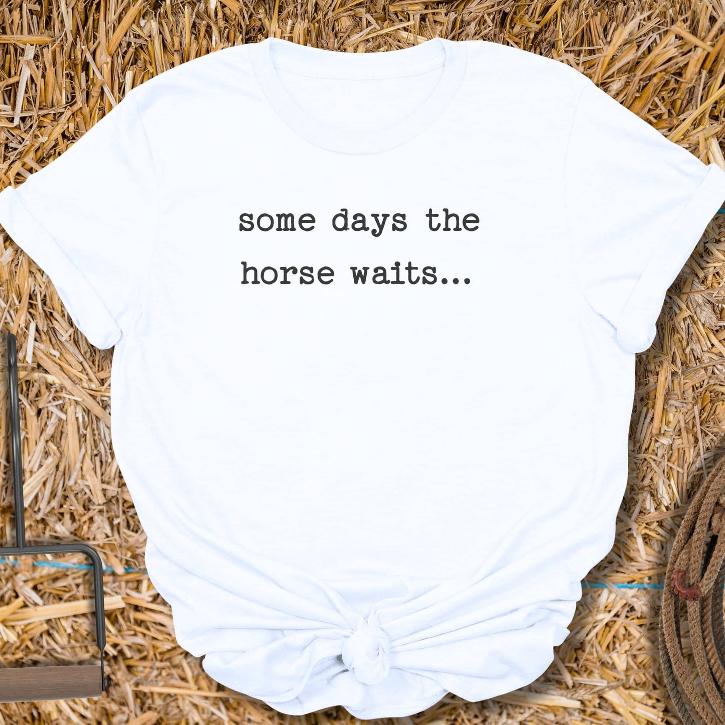 Printify T-Shirt White / S Horse Waits Tee
