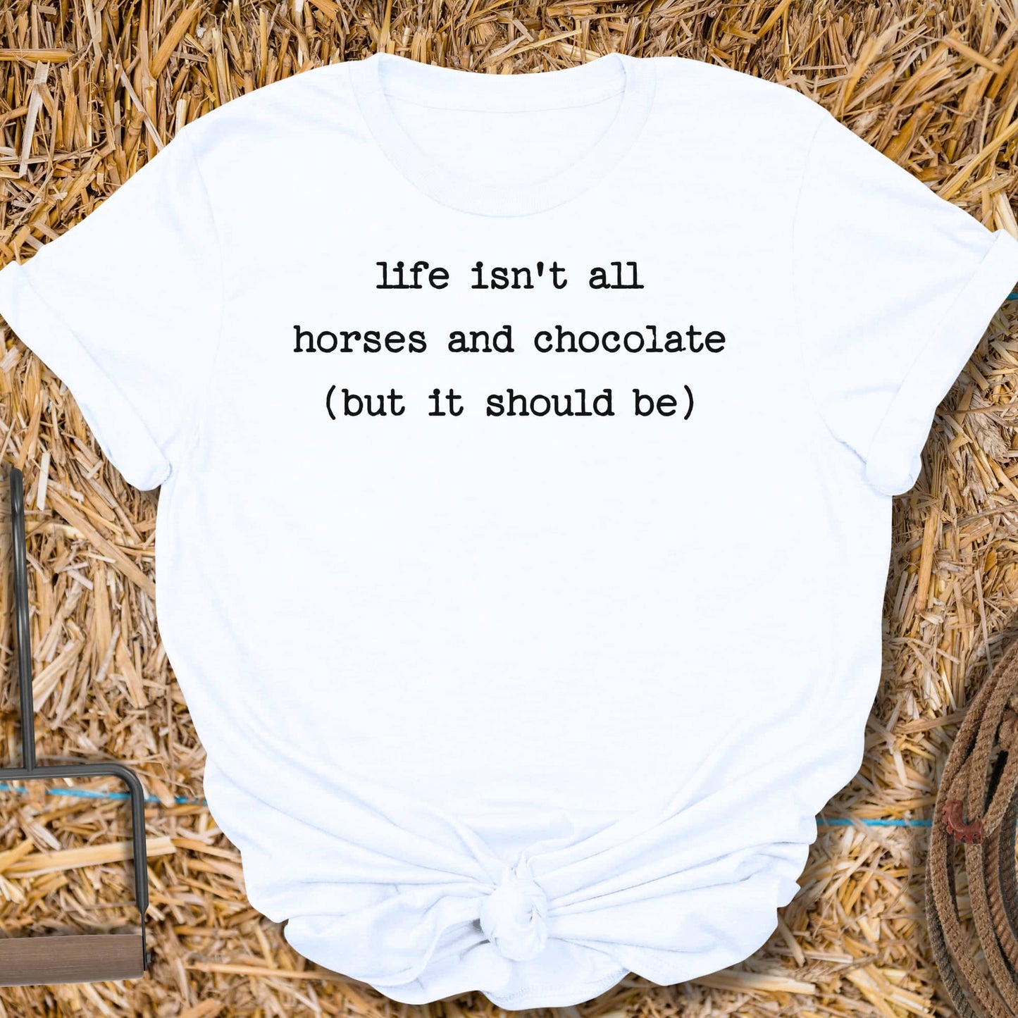 Printify T-Shirt White / S Horses And Chocolate Tee