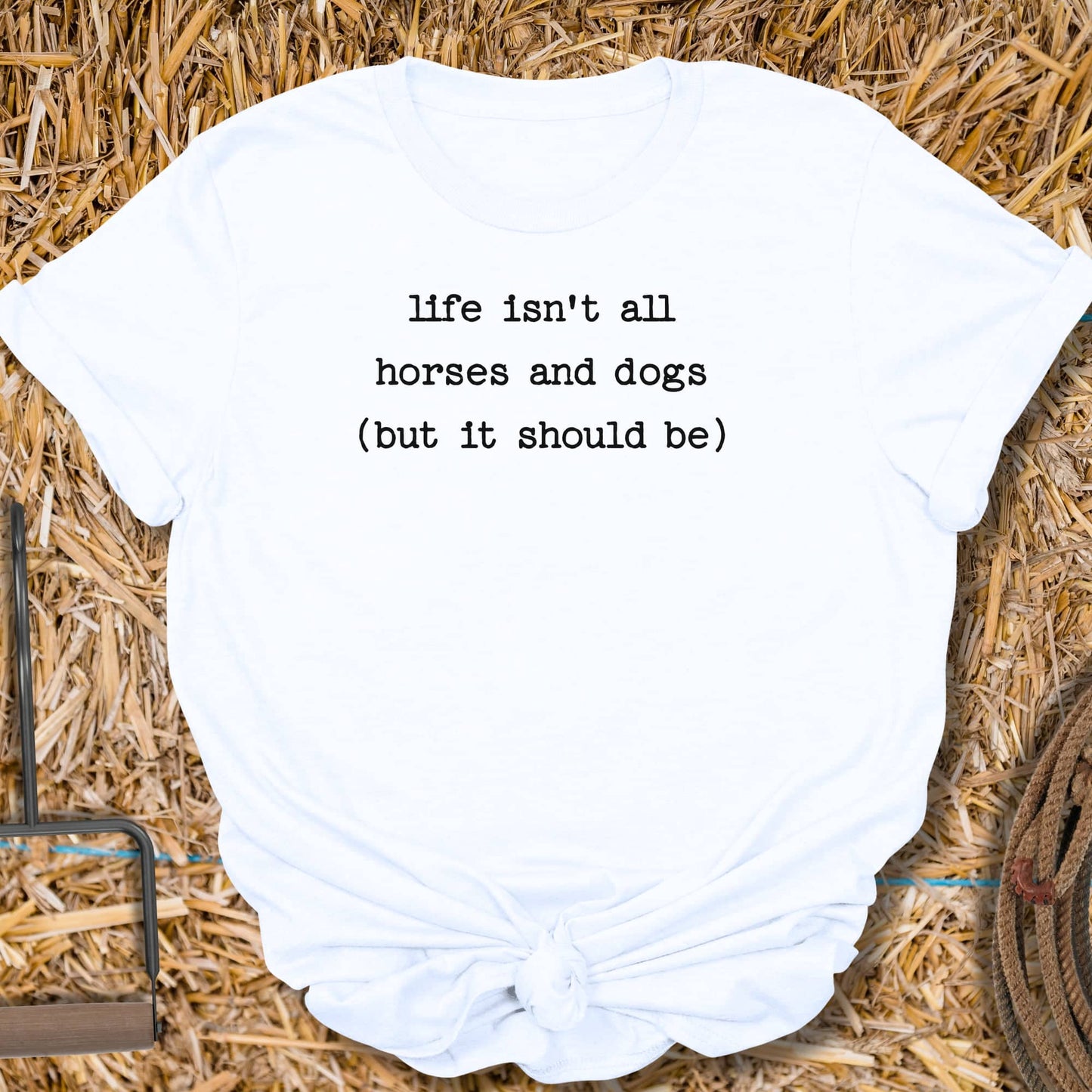 Printify T-Shirt White / S Horses And Dogs Tee
