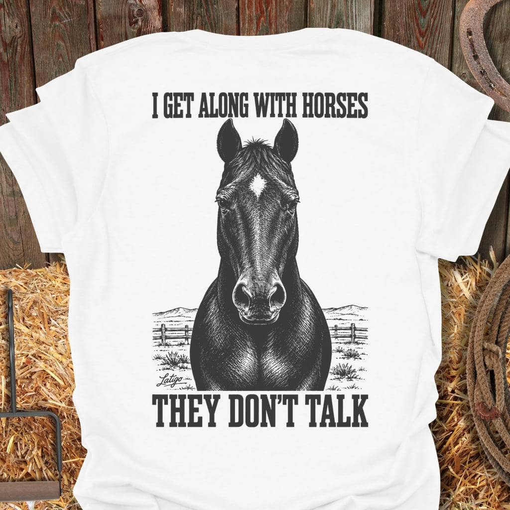 Printify T-Shirt White / S Horses Don'T Talk Tee