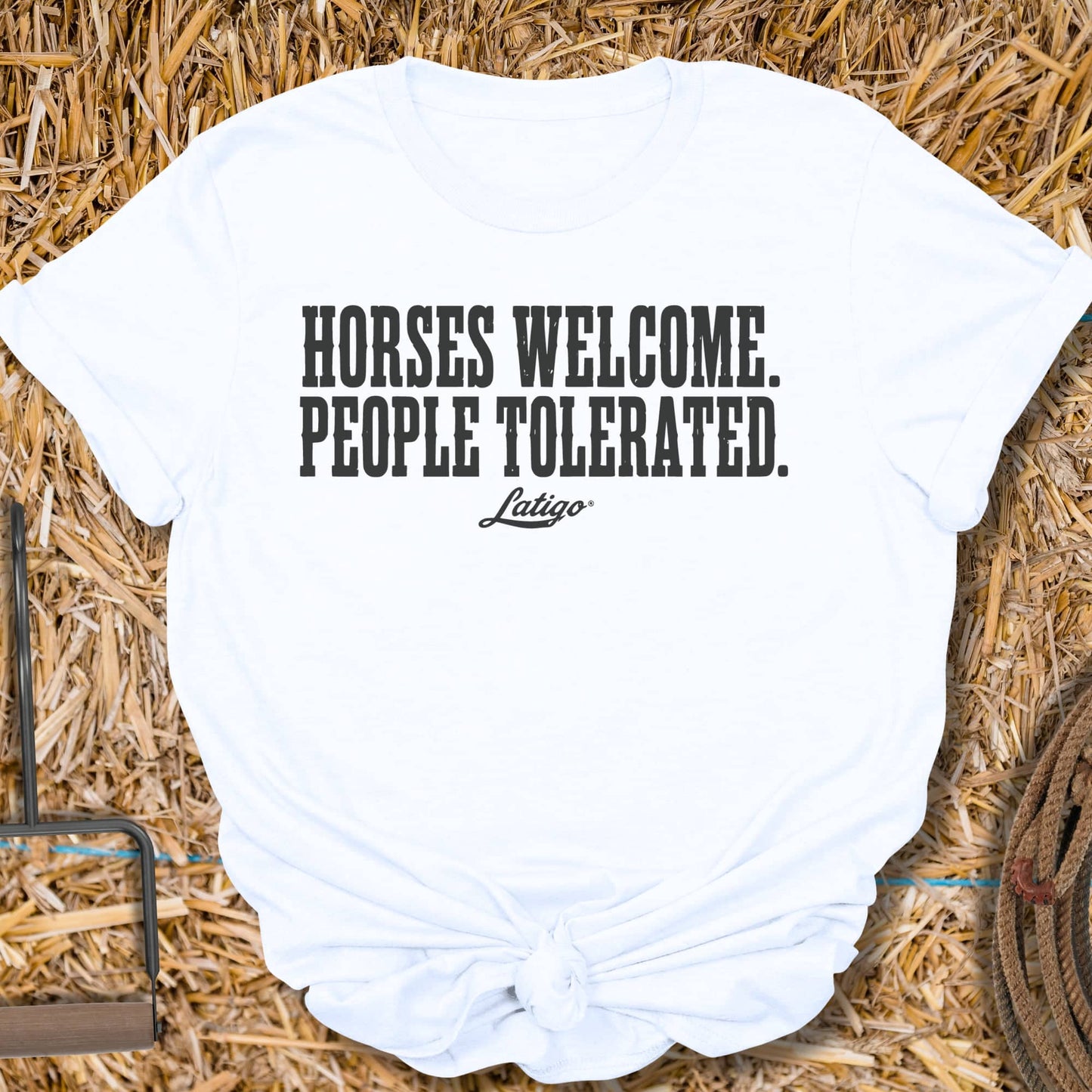 Printify T-Shirt White / S Horses Welcomed Tee