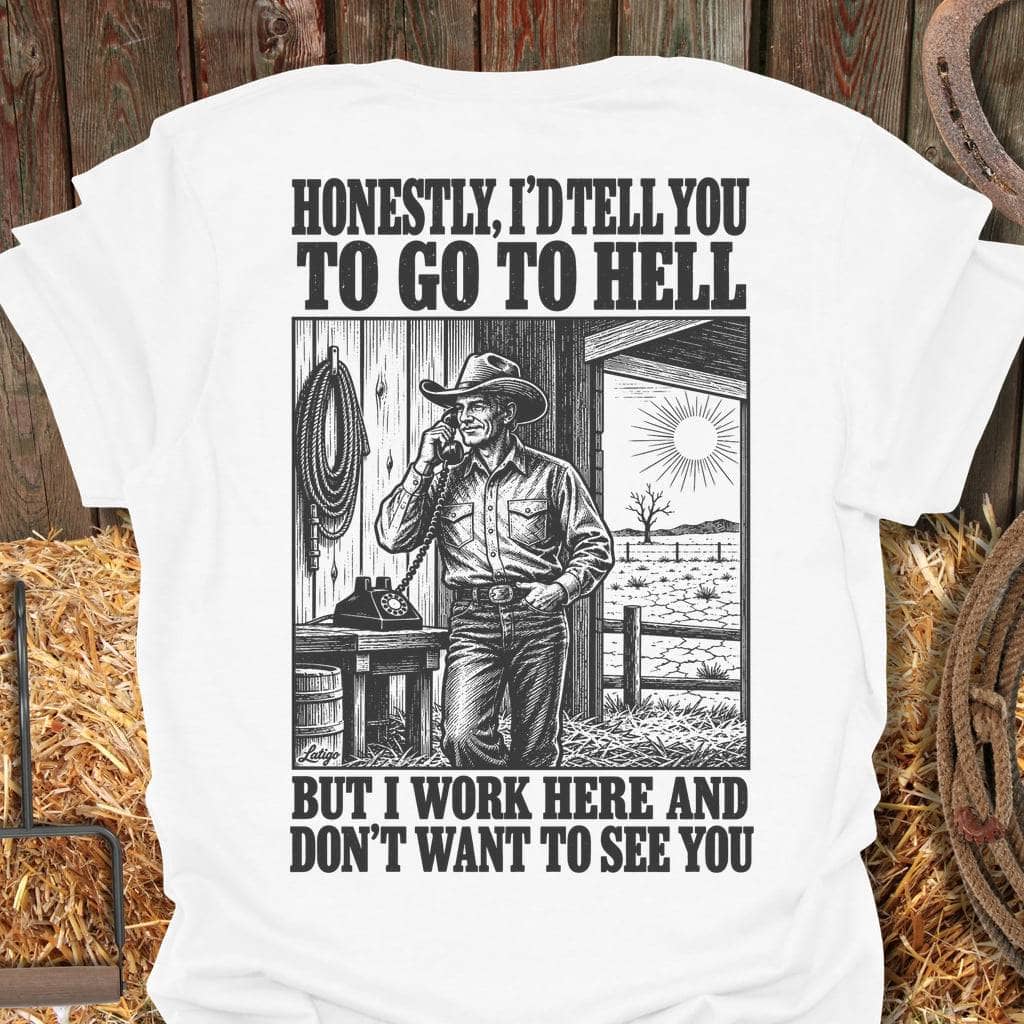 Printify T-Shirt White / S I Work Here Tee