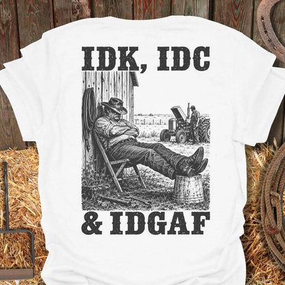 Printify T-Shirt White / S Idgaf Tee
