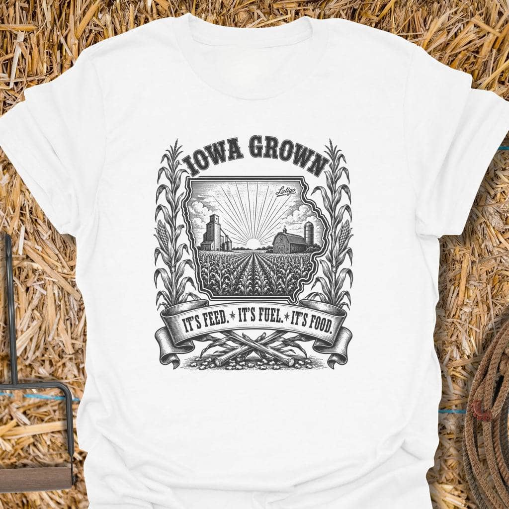 Printify T-Shirt White / S Iowa Grown Tee