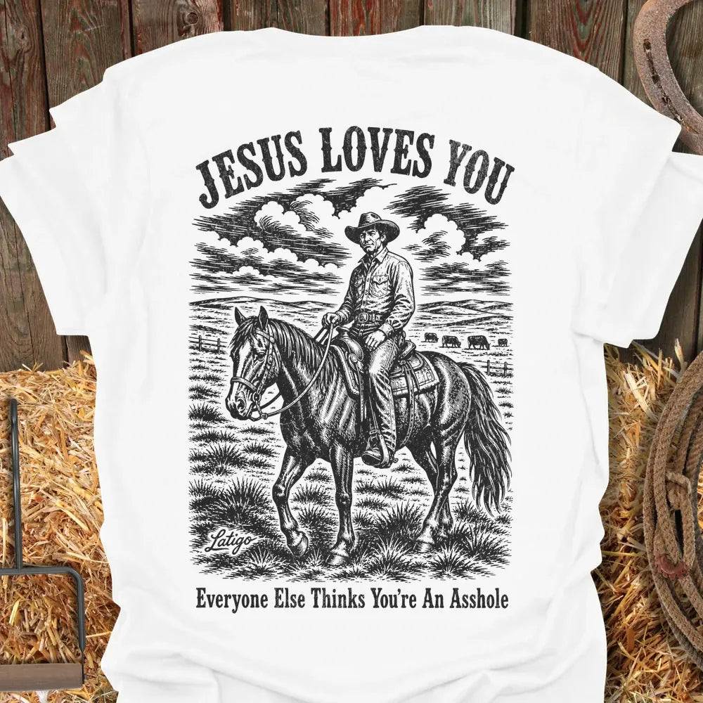 Printify T-Shirt White / S Jesus Loves You Tee