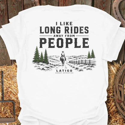 Printify T-Shirt White / S Long Rides Tee