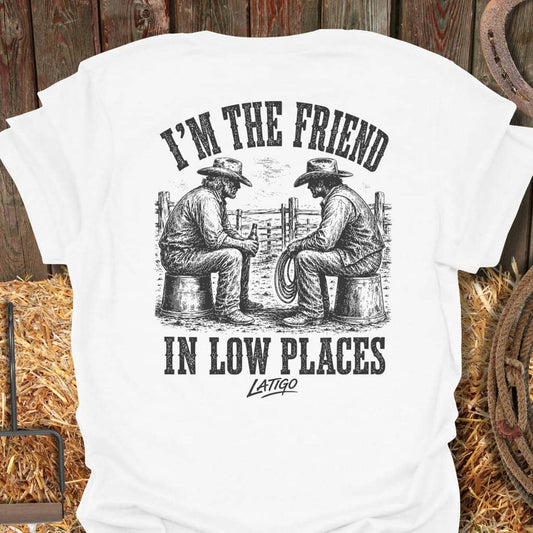 Printify T-Shirt White / S Low Places Tee