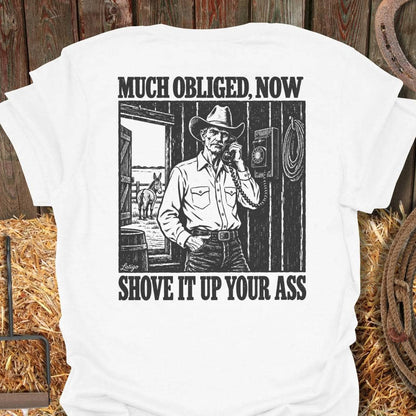 Printify T-Shirt White / S Much Obliged Tee