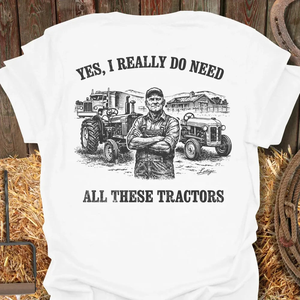 Printify T-Shirt White / S Need Tractors Tee