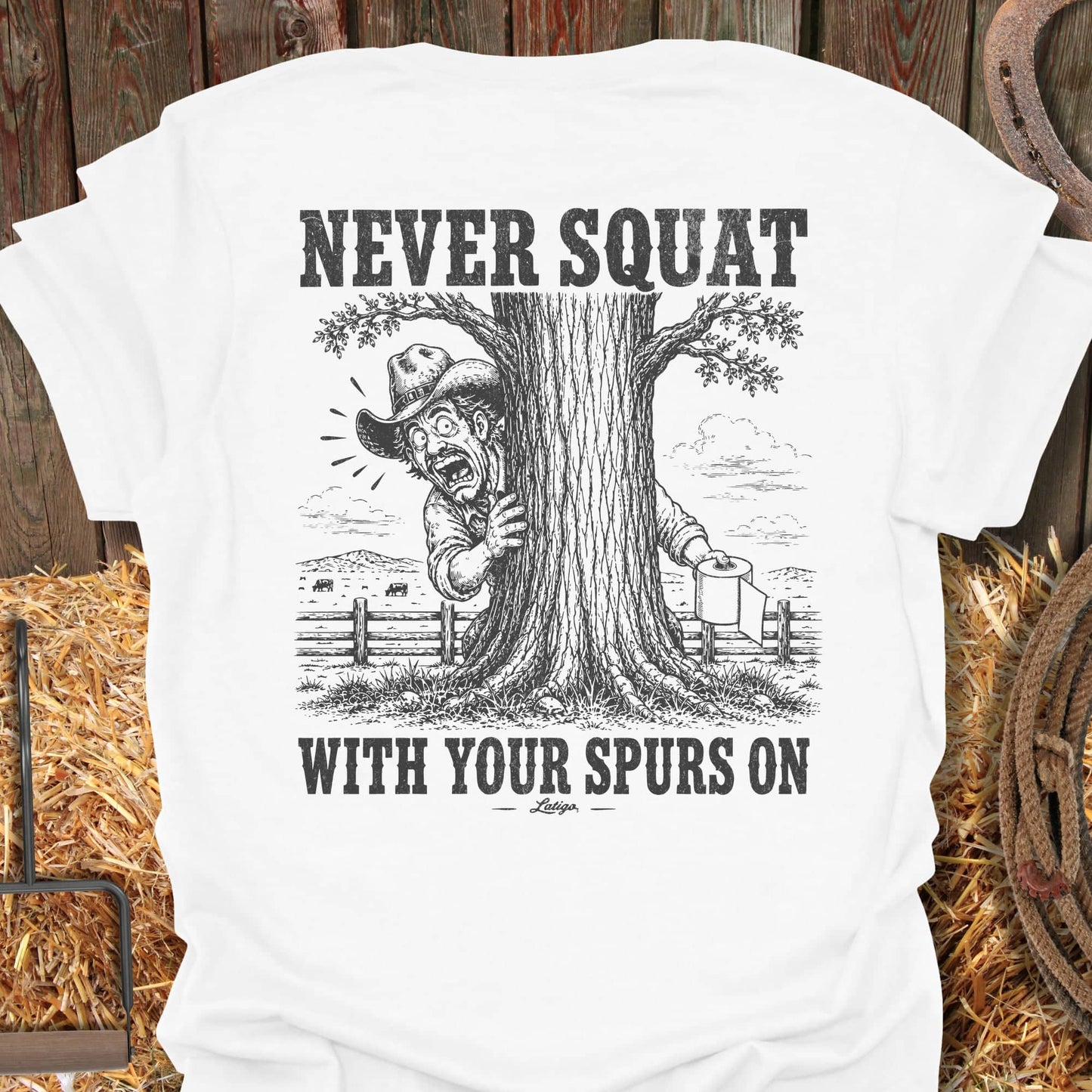 Printify T-Shirt White / S Never Squat Tee