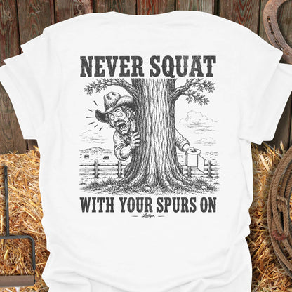 Printify T-Shirt White / S Never Squat Tee