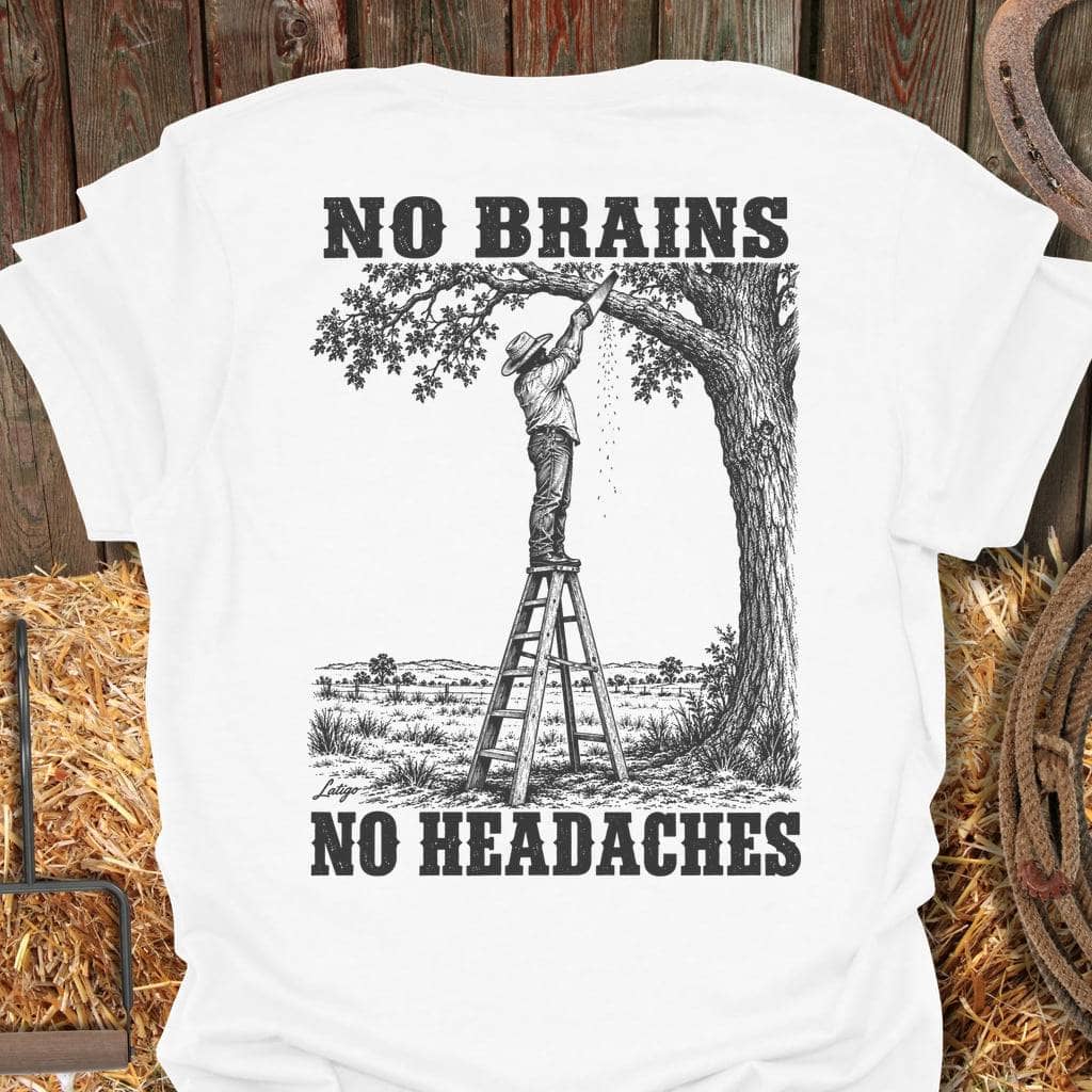 Printify T-Shirt White / S No Brains Tee