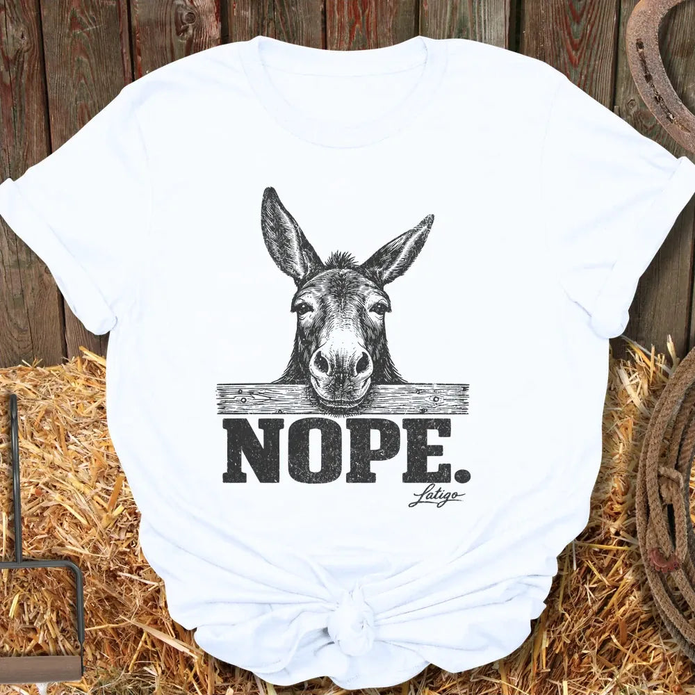 Printify T-Shirt White / S Nope Tee