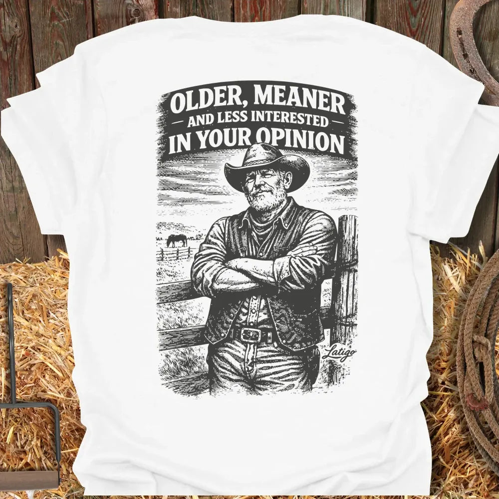 Printify T-Shirt White / S Older Meaner Less Interested Tee