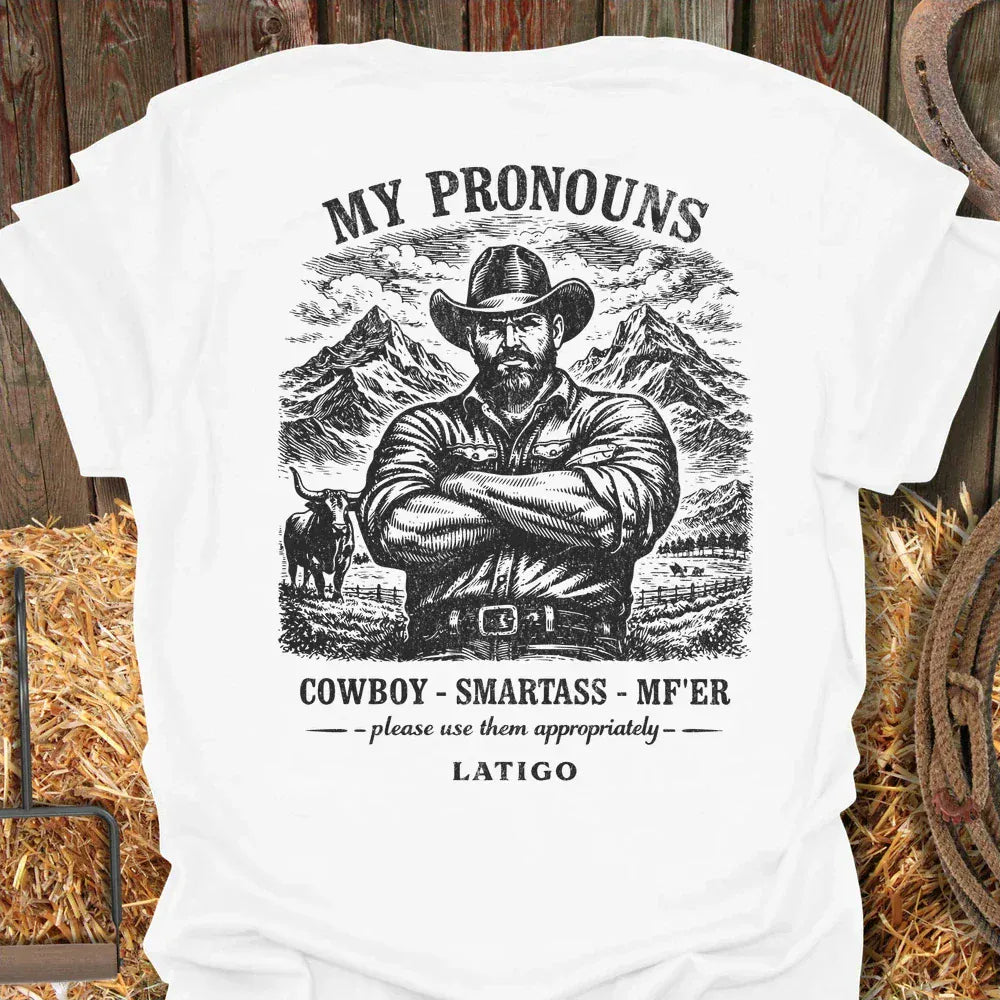 Printify T-Shirt White / S Pronouns Tee