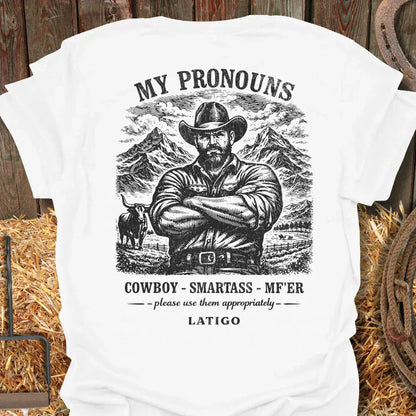 Printify T-Shirt White / S Pronouns Tee