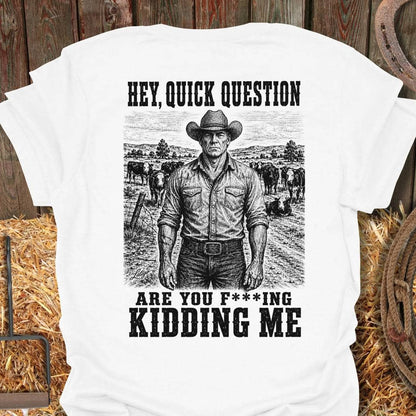 Printify T-Shirt White / S Quick Question Tee