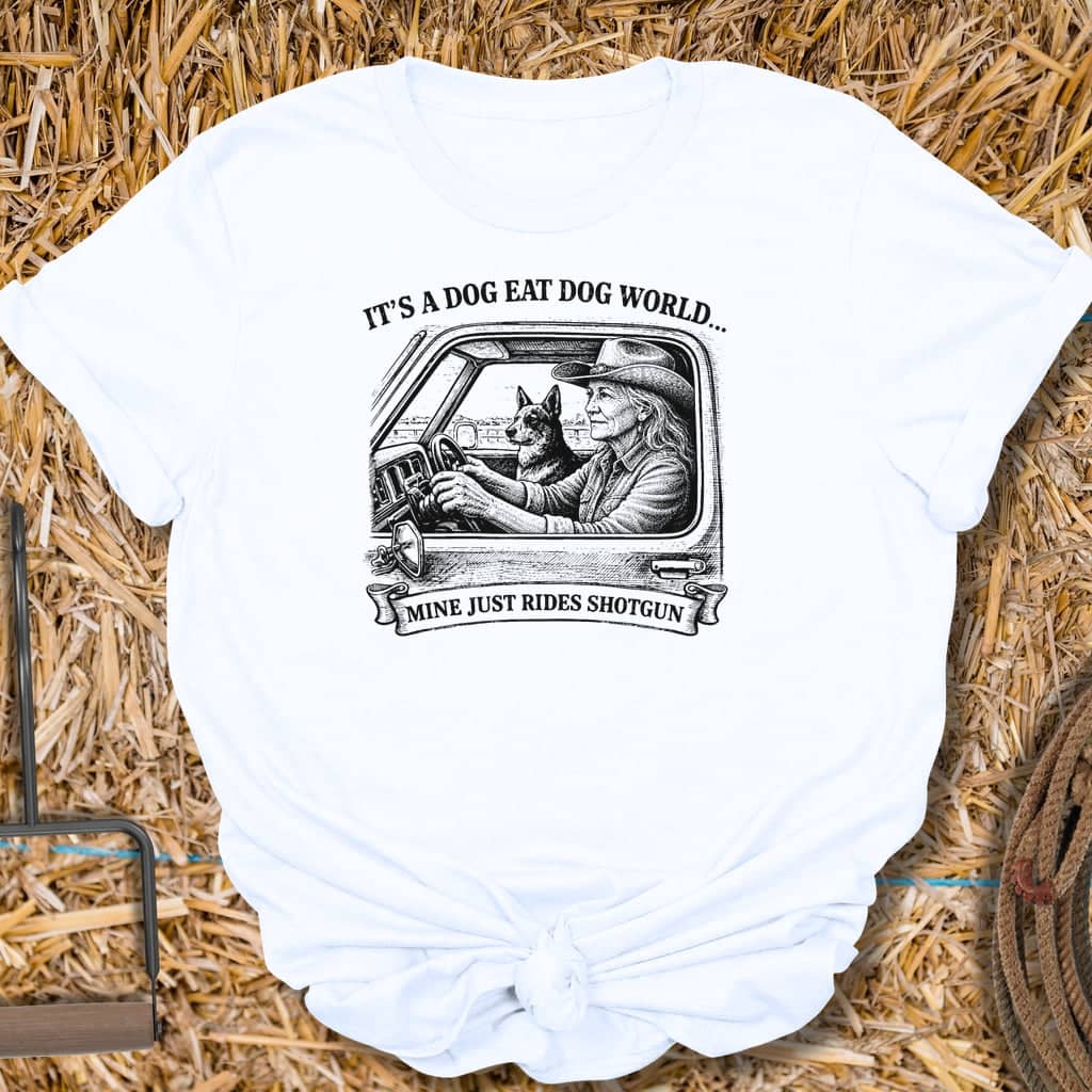 Printify T-Shirt White / S Rides Shotgun Tee