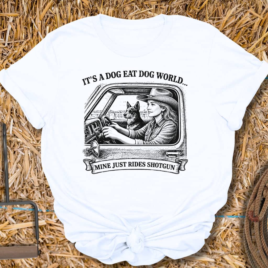 Printify T-Shirt White / S Rides Shotgun Tee