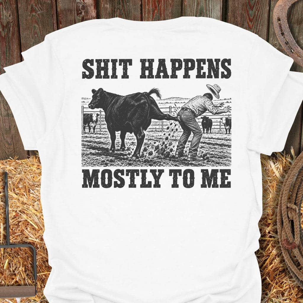 Printify T-Shirt White / S Shit Happens Tee