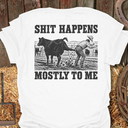 Printify T-Shirt White / S Shit Happens Tee