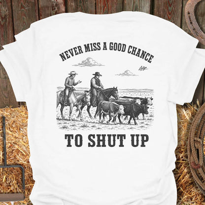 Printify T-Shirt White / S Shut Up Tee