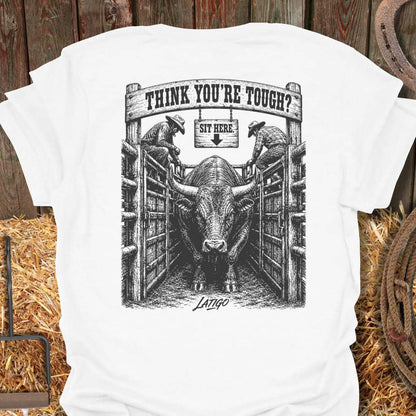 Printify T-Shirt White / S Sit Here Tee