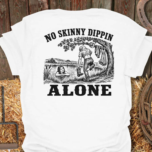 Printify T-Shirt White / S Skinny Dippin Tee