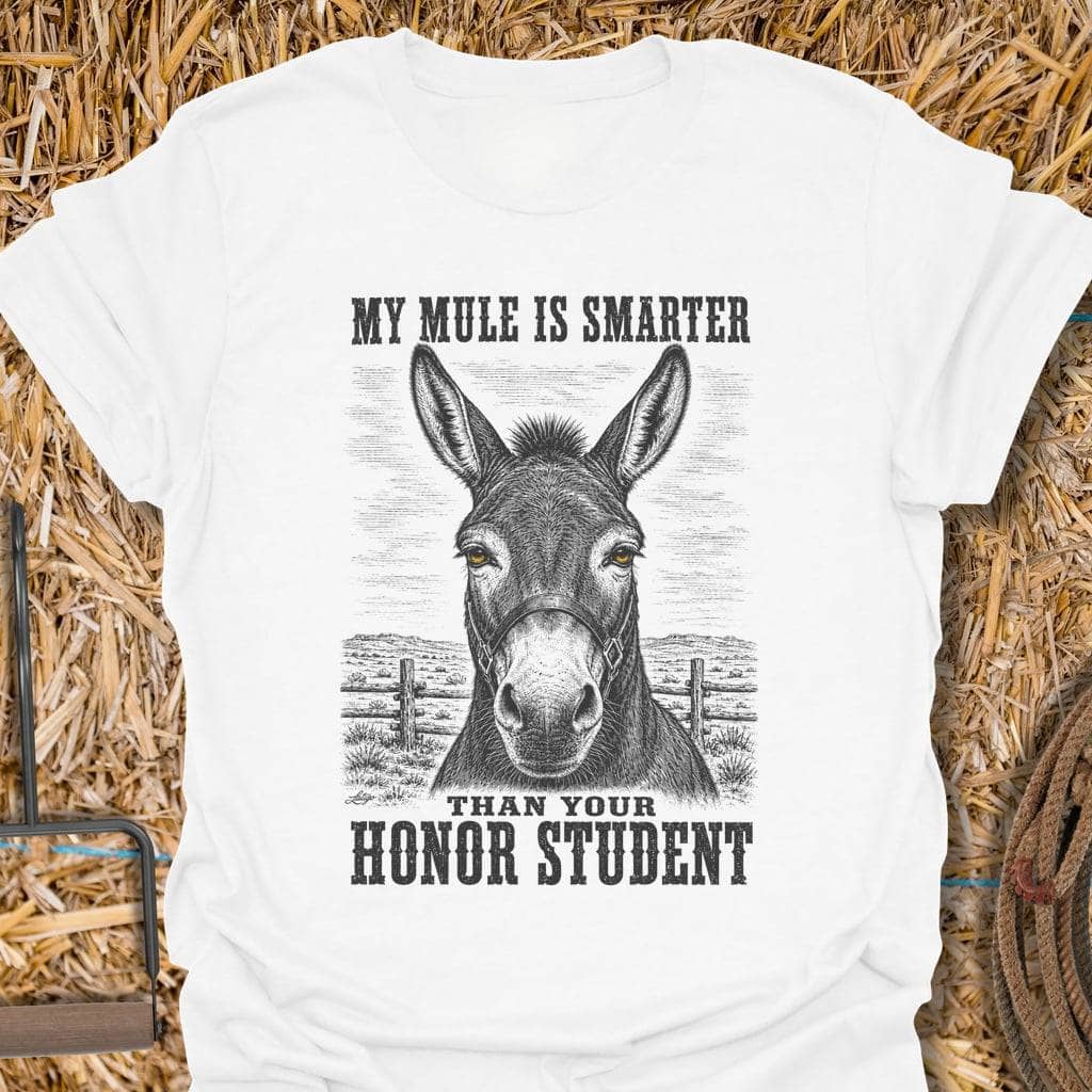 Printify T-Shirt White / S Smart Mule Tee