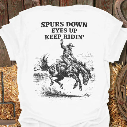 Printify T-Shirt White / S Spurs Down Tee