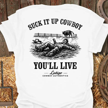 Printify T-Shirt White / S Suck It Up Tee