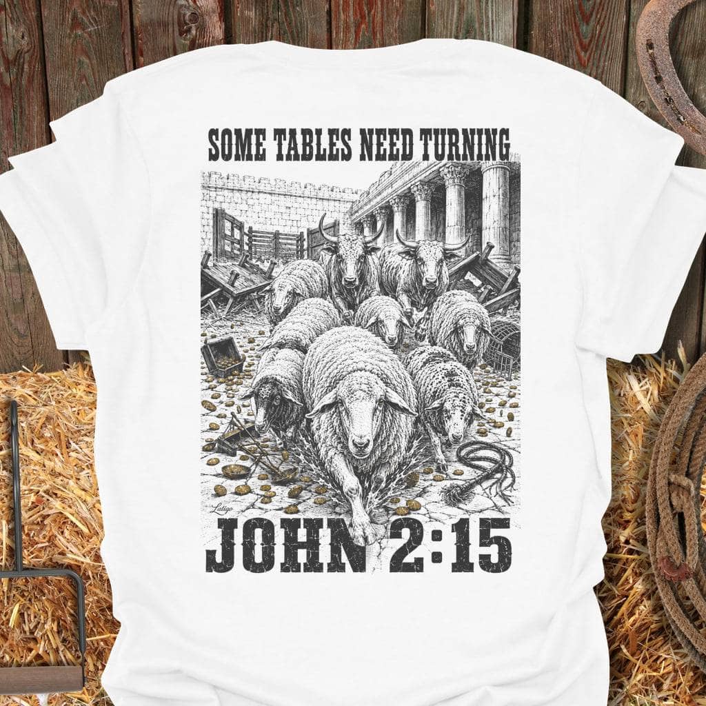 Printify T-Shirt White / S Tables Turning Tee