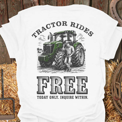 Printify T-Shirt White / S Tractor Rides Tee